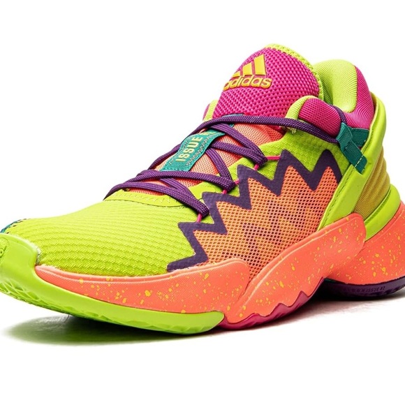 Adidas Kids' Neon Green and Pink Sneakers - Picture 8 of 8